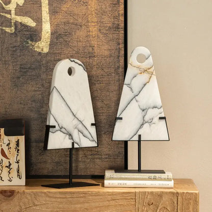 Abstract white & black marble sculpture living room decor pendants