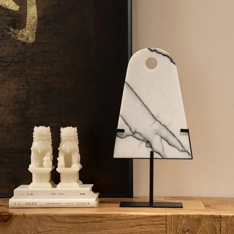 Abstract white & black marble sculpture living room decor pendants
