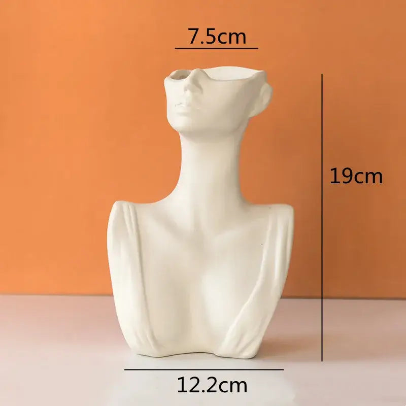 Abstract white ceramic vase portrait ornament living room decor