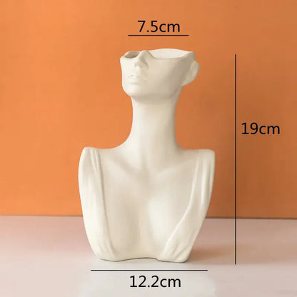 Abstract white ceramic vase portrait ornament living room decor