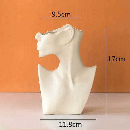 Abstract white ceramic vase portrait ornament living room decor