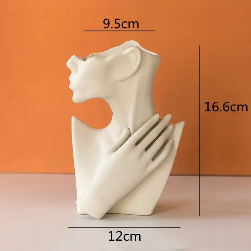 Abstract white ceramic vase portrait ornament living room decor