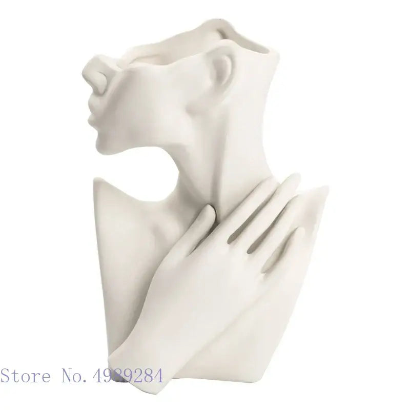 Abstract white ceramic vase portrait ornament living room decor
