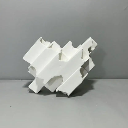 Abstract white geometric ceramics flower vase living room