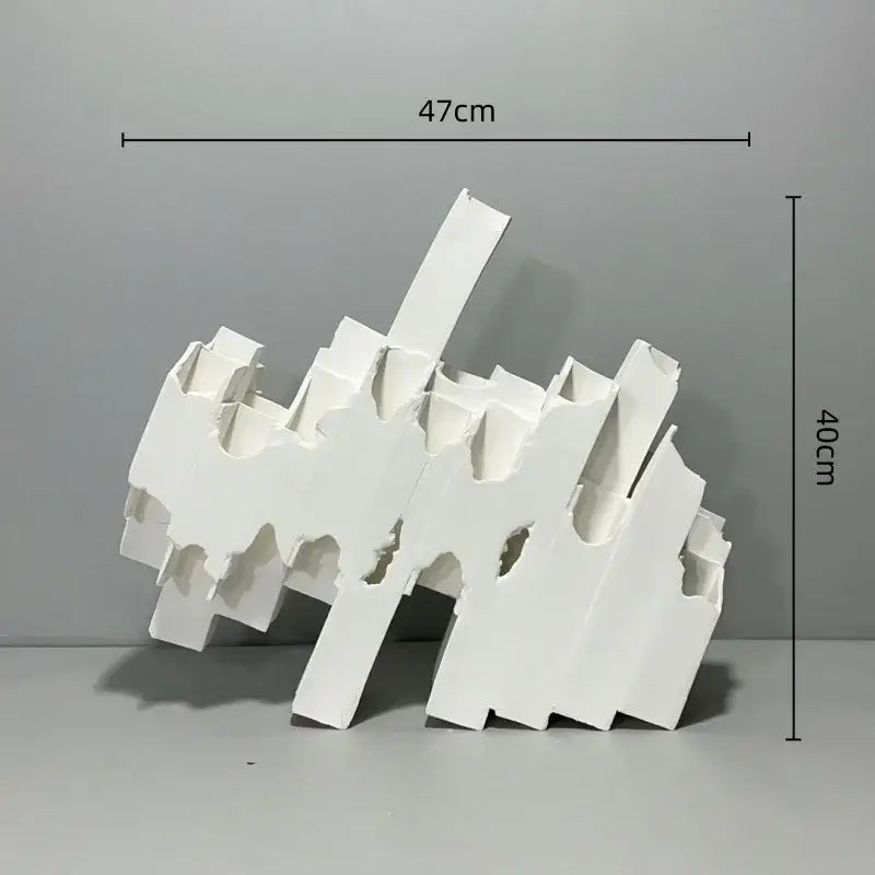 Abstract white geometric ceramics flower vase living room