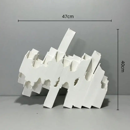 Abstract white geometric ceramics flower vase living room