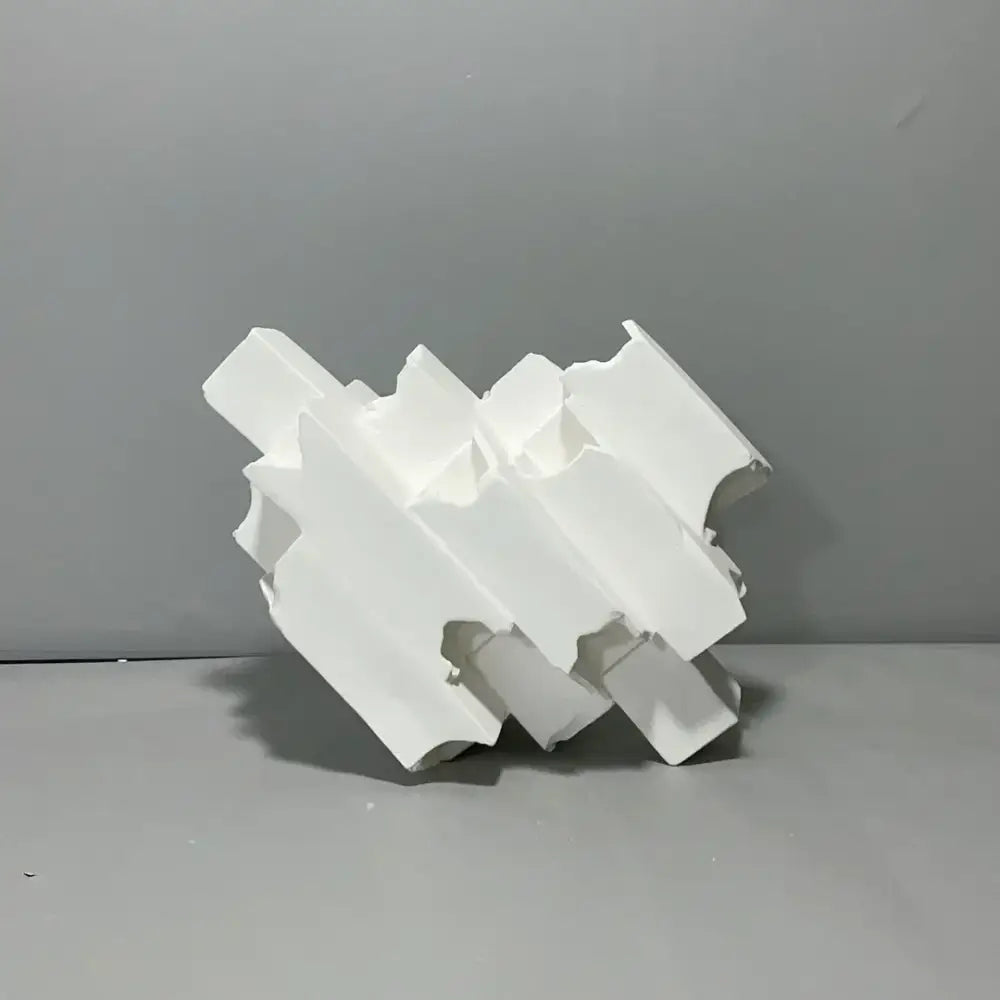 Abstract white geometric ceramics flower vase living room