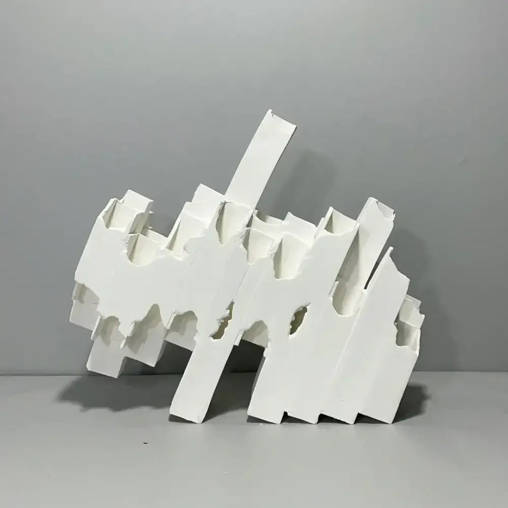 Abstract white geometric ceramics flower vase living room