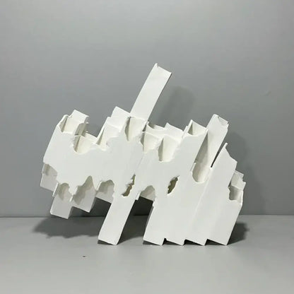 Abstract white geometric ceramics flower vase living room