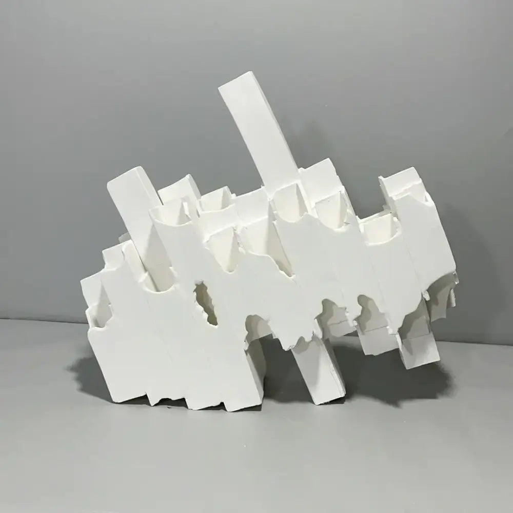 Abstract white geometric ceramics flower vase living room