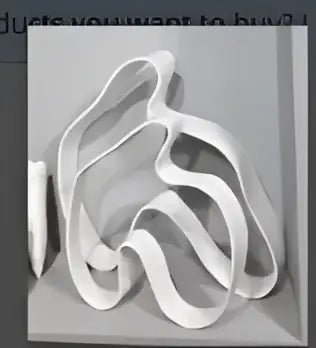 Abstract white geometric ceramics flower vase living room