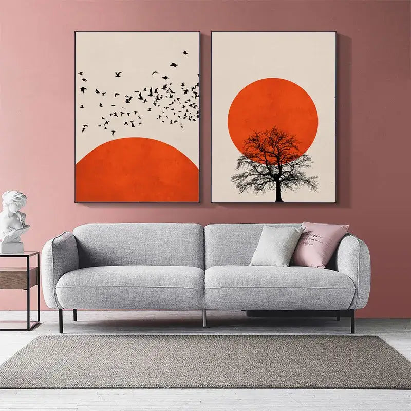 Abstract winter landscape canvas print living room wall art