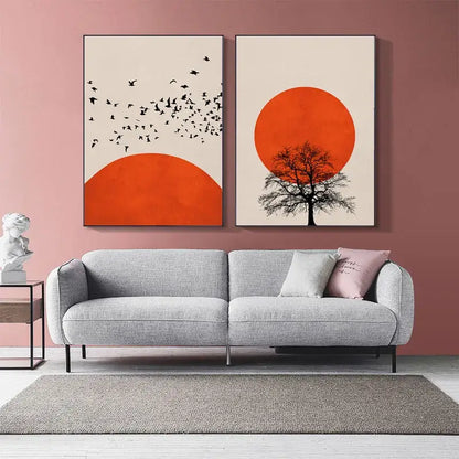 Abstract winter landscape canvas print living room wall art
