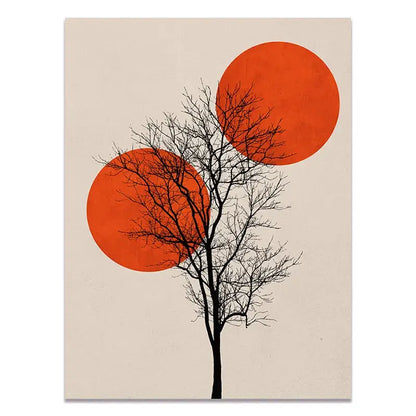 Abstract winter landscape canvas print living room wall art