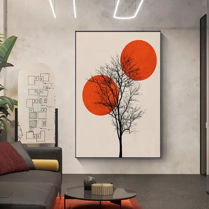 Abstract winter landscape canvas print living room wall art