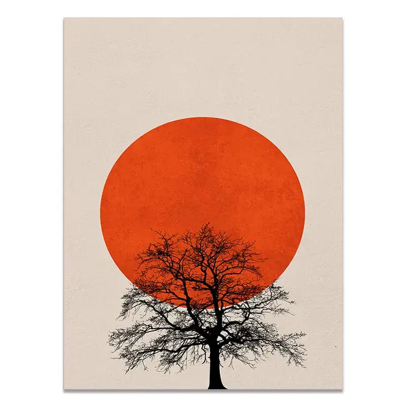 Abstract winter landscape canvas print living room wall art