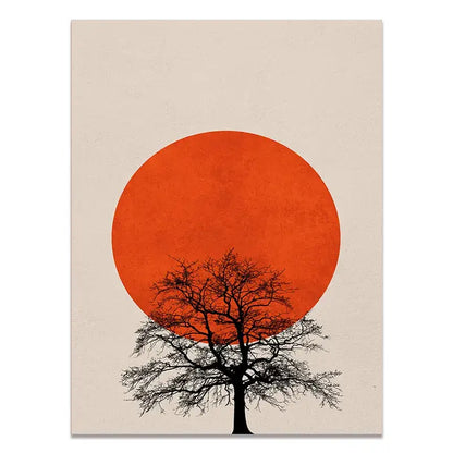 Abstract winter landscape canvas print living room wall art