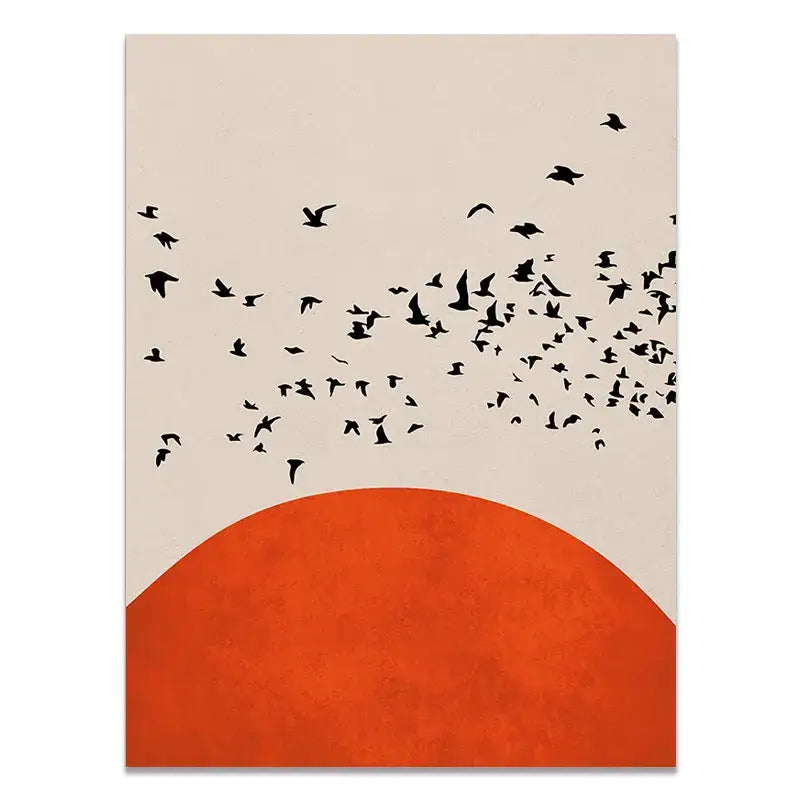 Abstract winter landscape canvas print living room wall art