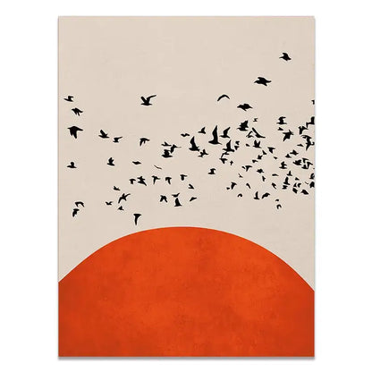 Abstract winter landscape canvas print living room wall art