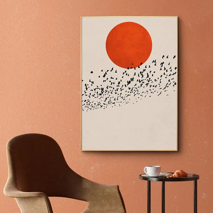 Abstract winter landscape canvas print living room wall art