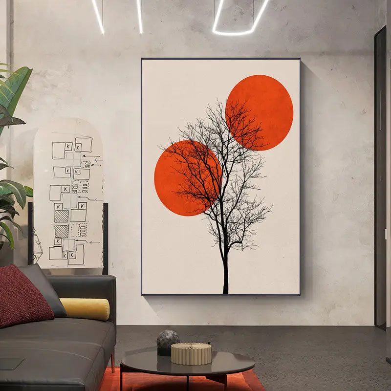 Abstract winter landscape canvas print living room wall art