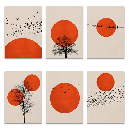 Abstract winter landscape canvas print living room wall art