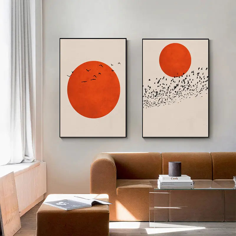 Abstract winter landscape canvas print living room wall art