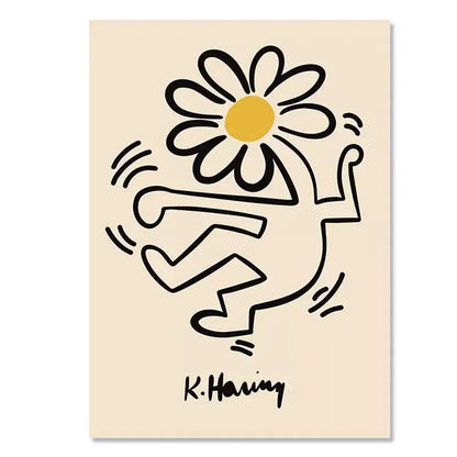 Abstract yayoi kusama wall art – living room framed flower prints