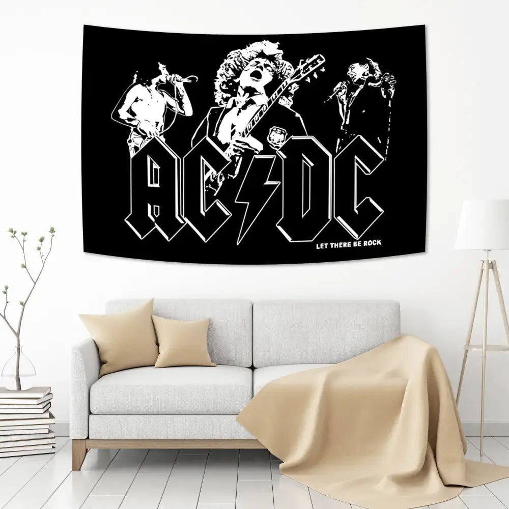 Ac/dc band tapestry wall hanging – bedroom tiger logo decor