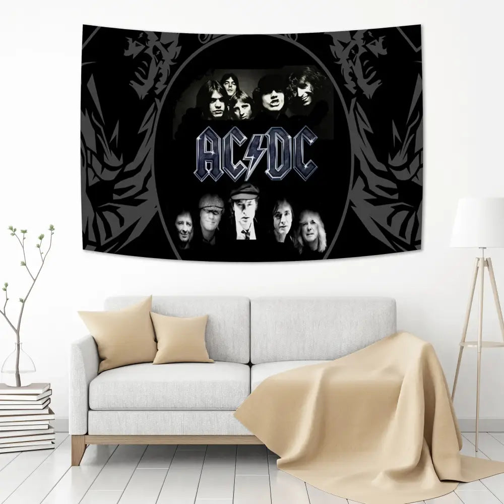 Ac/dc band tapestry wall hanging – bedroom tiger logo decor