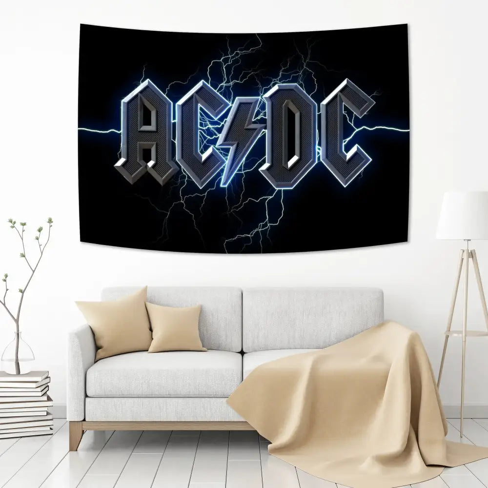Ac/dc band tapestry wall hanging – bedroom tiger logo decor