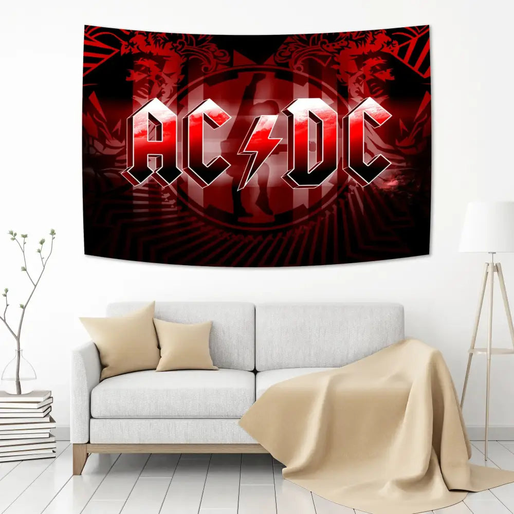 Ac/dc band tapestry wall hanging – bedroom tiger logo decor