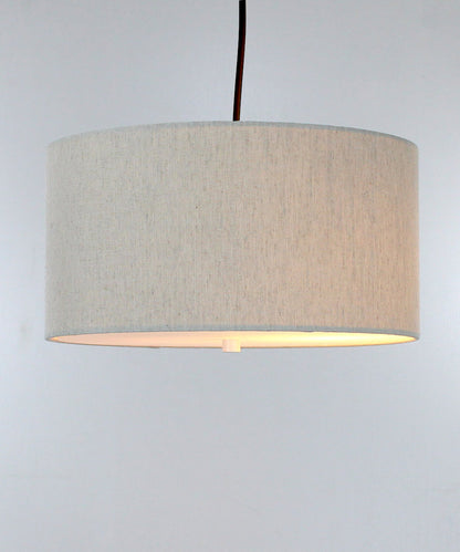 14"W 2 Light Swag Plug-In Pendant  Textured Oatmeal with Diffuser Black Cord