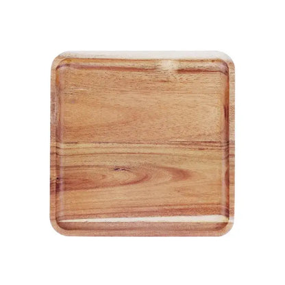Acacia wood breakfast tray with cutlery – dining room serving plate
