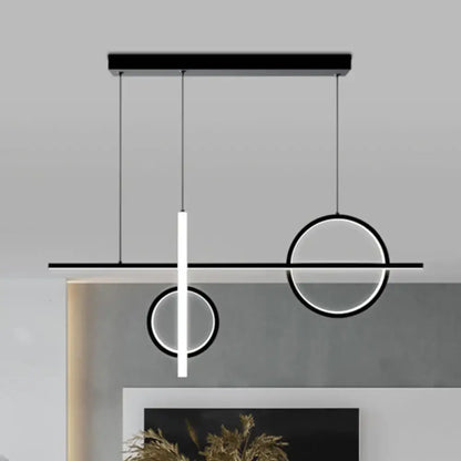 Modern black & white acrylic bike pendant light for dining room