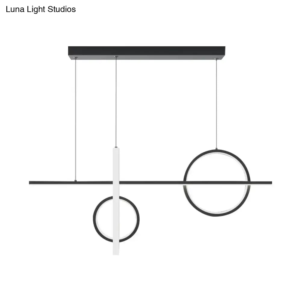 Modern black & white acrylic bike pendant light for dining room