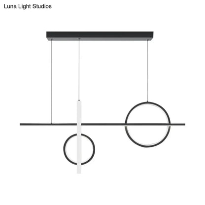 Modern black & white acrylic bike pendant light for dining room