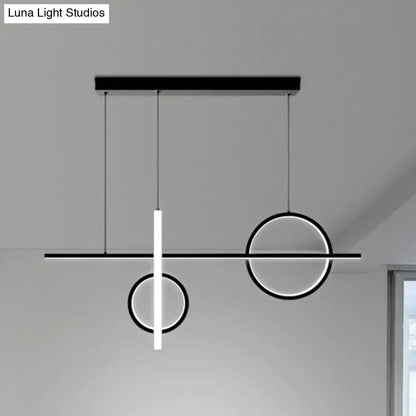 Modern black & white acrylic bike pendant light for dining room