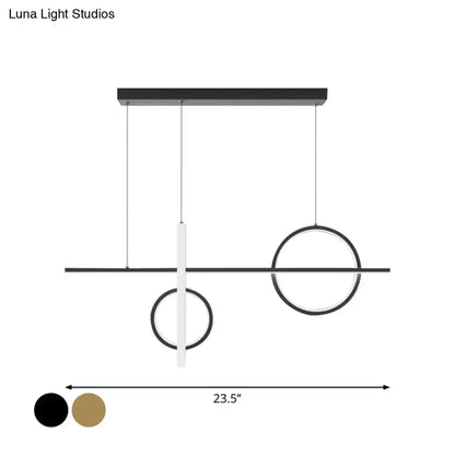 Modern black & white acrylic bike pendant light for dining room