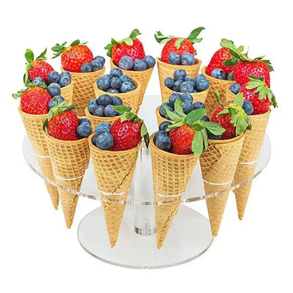 Acrylic ice cream cone holder display rack kitchen baking tool
