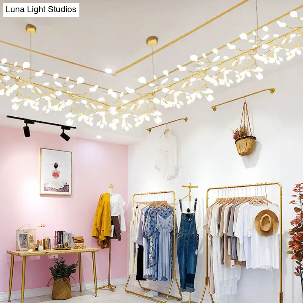 DecorBites™ Acrylic Leaf-Shaped LED Hanging Light Fixture for Dining Room - Modern Island Lighting