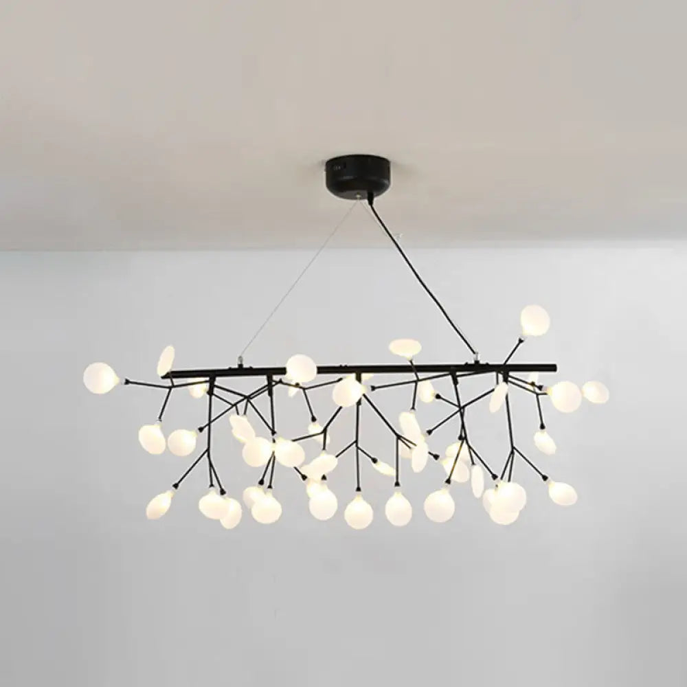 DecorBites™ Acrylic Leaf-Shaped LED Hanging Light Fixture for Dining Room - Modern Island Lighting