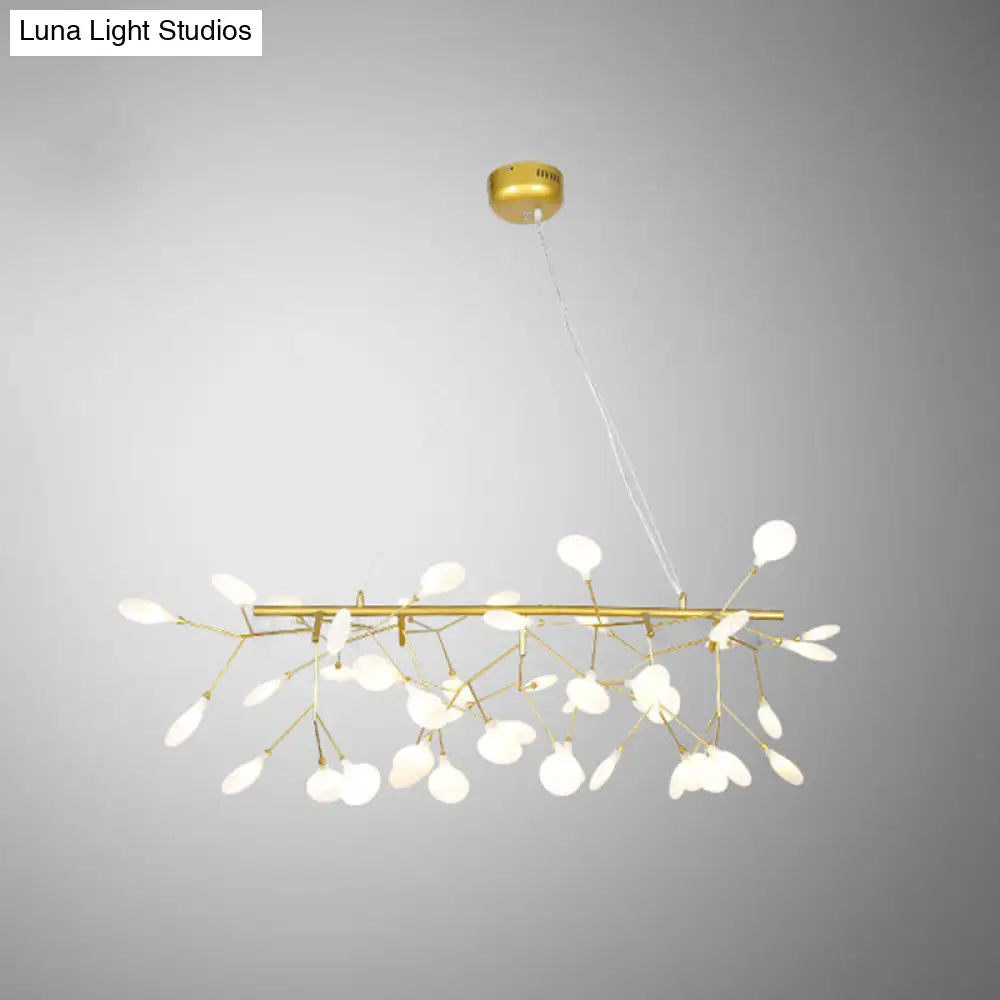 DecorBites™ Acrylic Leaf-Shaped LED Hanging Light Fixture for Dining Room - Modern Island Lighting