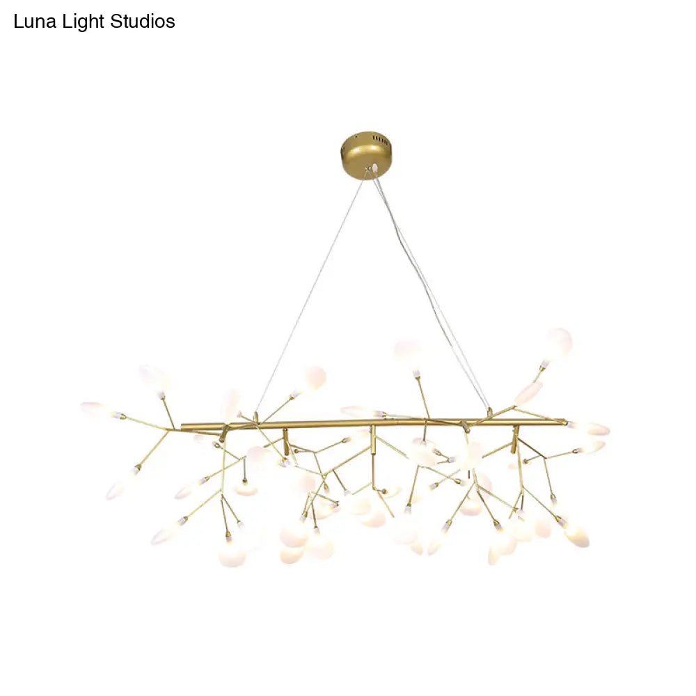 DecorBites™ Acrylic Leaf-Shaped LED Hanging Light Fixture for Dining Room - Modern Island Lighting