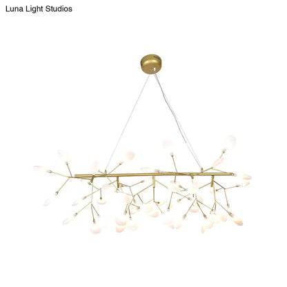 DecorBites™ Acrylic Leaf-Shaped LED Hanging Light Fixture for Dining Room - Modern Island Lighting