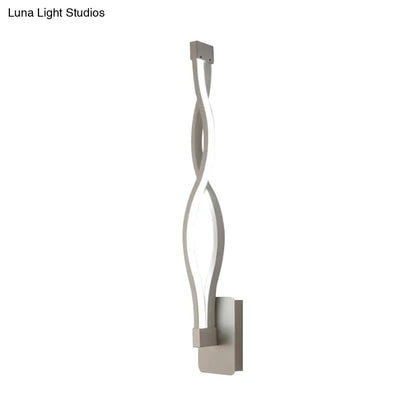 DecorBites™ Acrylic LED Wall Sconce: Intertwined Design, 1 Light, Black/White, Warm/White Lighting