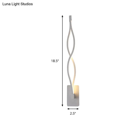 DecorBites™ Acrylic LED Wall Sconce: Intertwined Design, 1 Light, Black/White, Warm/White Lighting