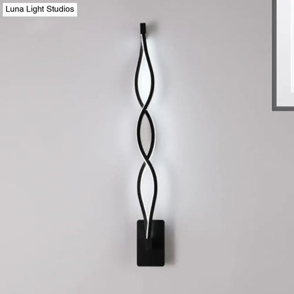DecorBites™ Acrylic LED Wall Sconce: Intertwined Design, 1 Light, Black/White, Warm/White Lighting