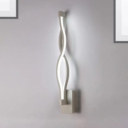 DecorBites™ Acrylic LED Wall Sconce: Intertwined Design, 1 Light, Black/White, Warm/White Lighting