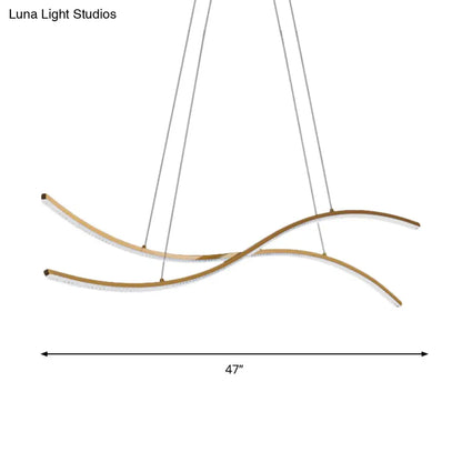 DecorBites™ Acrylic Linear Island Pendant Lighting - Simple LED Chandelier Light in Gold - Warm/White Light - 31.5"/39"/47" Width